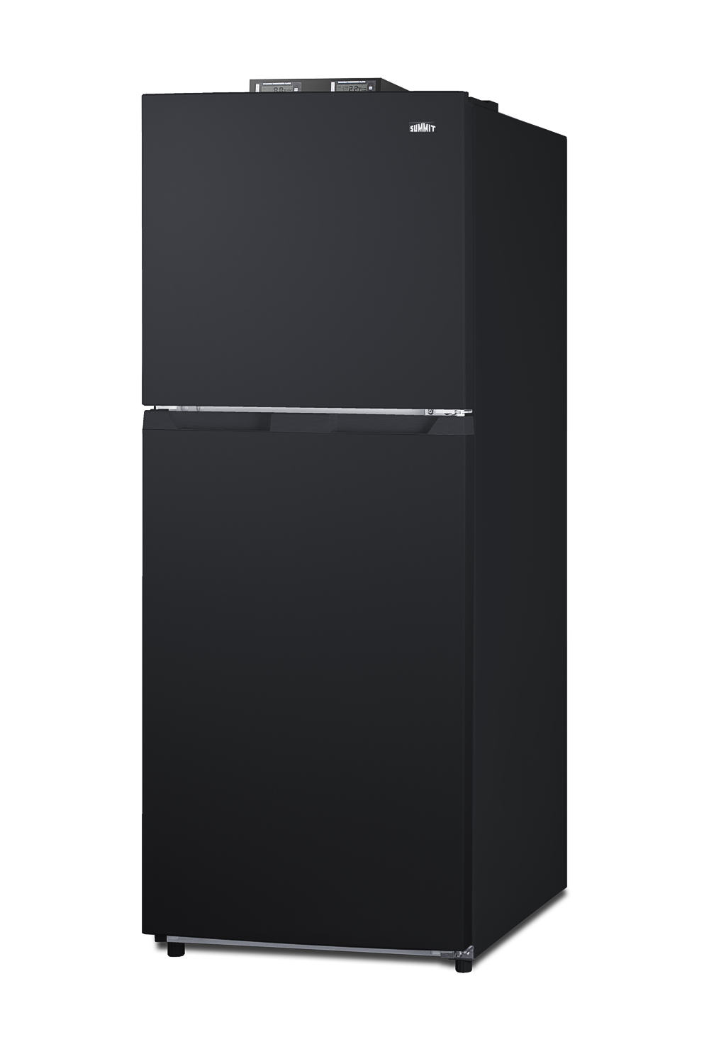 10.1 cu.ft. break room refrigerator-freezer in black with NIST calibrated alarm/thermometers, frost-free operation
